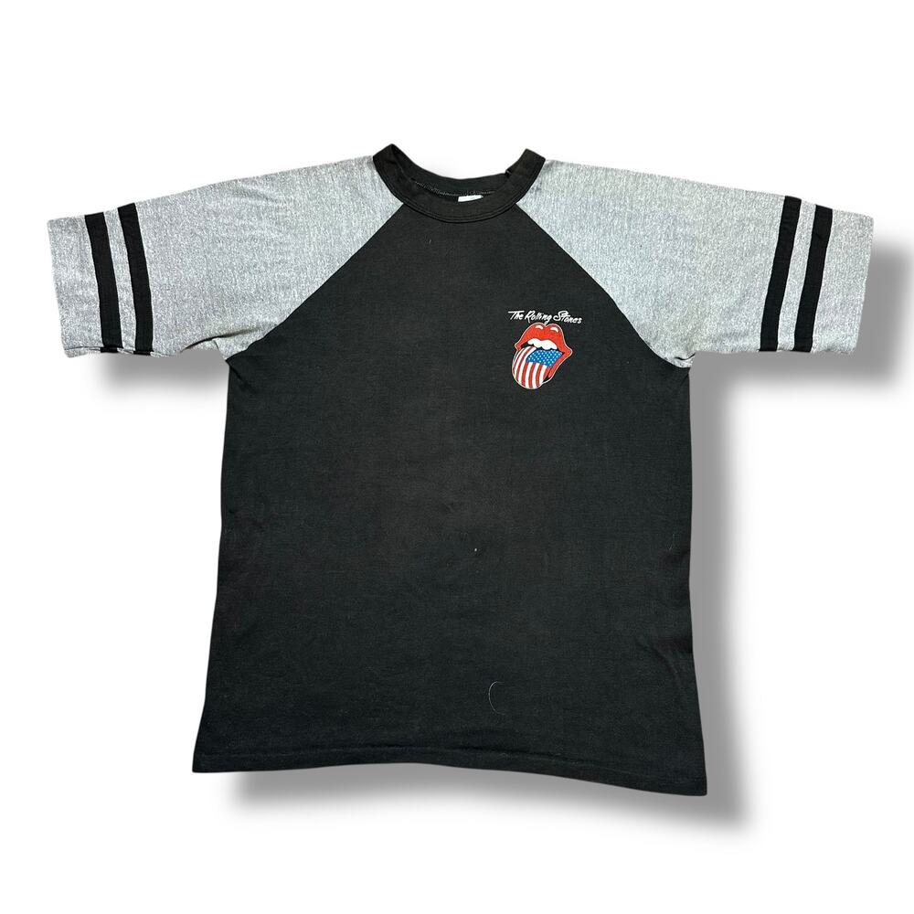 Vintage 80s The Rolling Stones 1981 Tour Tee Shirt Raglan Jersey USA Tongue XL